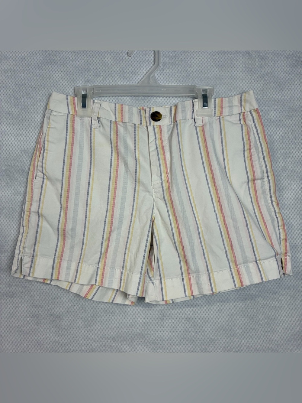Style & Co Petite Shorts Womens 8P White Multicolor Mid Rise Fall
